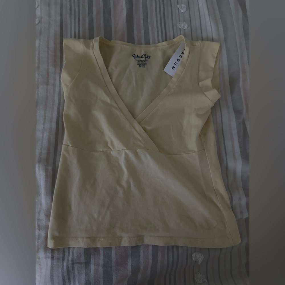NWT Brandy Melville Yellow Wrap Blouse